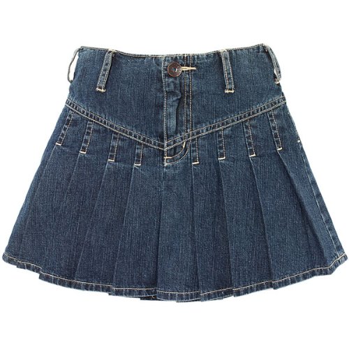 denim pleated skort