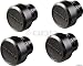 Yakima Round End Caps: Black; Set of 4