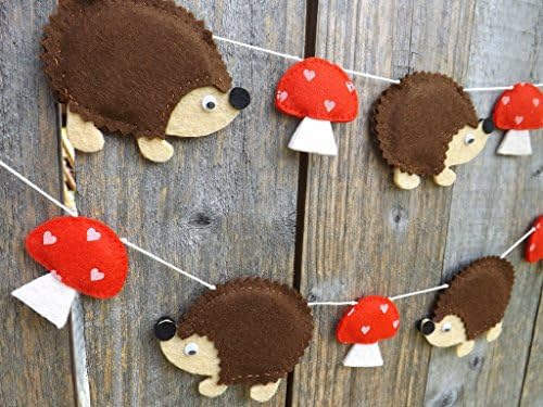 Hedgehog and Mushroom Garland