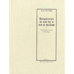 Dissertation du Pape Pie VI sur le meurtre
