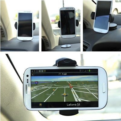 SFBAY Pro Universal 360° Windshield Dashboard Car Mount Stand Cradle Bracket Holder For iPhone 5S/5C/5/4S/4/3GS,Samsung Galaxy S4/S3/S2/S,Google Nexus 5/4, HTC One X