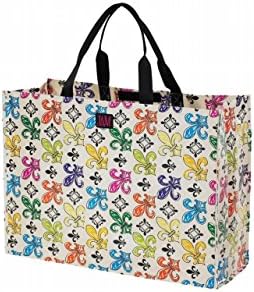 Joann Marie Designs P2LTFDL2 Poly Large Tote - Crème Fleur De Lis Pack of 6