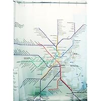 Boston Transit Map Shower Curtain
