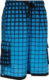 Mens Gradient Colored Squares Print Skate Surf Board Short / Swim Trunks / Microfiber Shorts