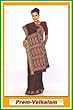 Deep Burgundy Art Indian Silk Sari with designer Pallu
