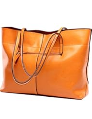 Shoes: Covelin Womens Handbag Genuine Leather Tote Shoulder Bags Soft Hot Charming Orange