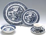 Johnson Brothers Willow-Blue (England 1883 Backstamp) 5 Piece Place Setting, Fine China Dinnerware