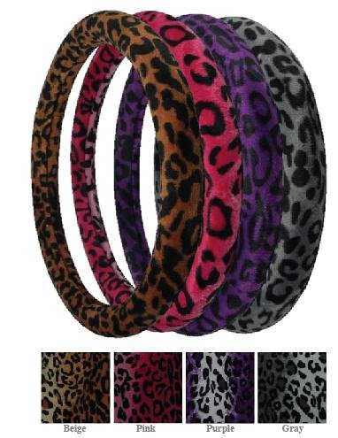 Safari Purple Leopard Steering Wheel Cover