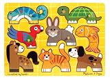 kids and infants educational toys item: Melissa & Doug Pets, Zoo, Farm and Vehicles Wooden Mix 'n Match Peg Puzzle Bundle