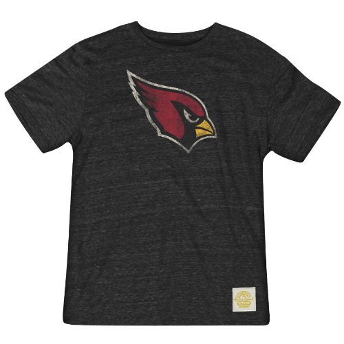 NFL Men's Arizona Cardinals Bigger Better Logo Tri Blend Tee (Black, Small)