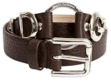 Dolce & Gabbana 85cm Brown Pebbled Leather O-ring Detailed Belt BC1572-A1864-80048-85