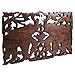 Jubilant Thai Elephant Duo Hand Carved Teak Wood Wall Art Relief Panel - Fair Trade Handicraft by Thai Artisans