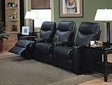 Showtime Black Leather Match Triple Theater Seating (Free shipping)