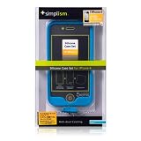 Simplism iPhone 4用シリコンケースセット(ブルー)TR-SCSIP4-BL シリコンブラ