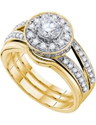 1.0CTW DIAMOND 0.40CT CENTER ROUND BRIDAL SET