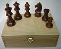 Chess Pieces. Shisham Wood.Felted.75mm.Wooden Box.