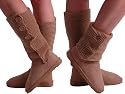 EyeCatchShoes - Womens Knit Crochet Cardy Snugg Flat Boots