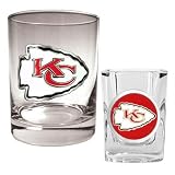 NFL Kansas City Chiefs Rocks Glass & Shot Glass Set - Primary Logo