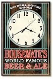 Retro style HOUSEMATE'S Beer & Ale wall clock USA