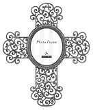 Malden Scroll Cross Picture Frame, Pewter