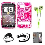 Pink Tropical Flower Durable 2 Piece Protective Crystal Hard Shield Guard C ....