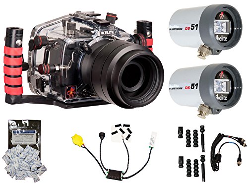 XSi, T1i, 450D, 500D Canon Underwater Housing 6871.50 w/ Dual DS-51 Flex Strobes by Ikelite w/ Free Leak Sensor & Absorbers