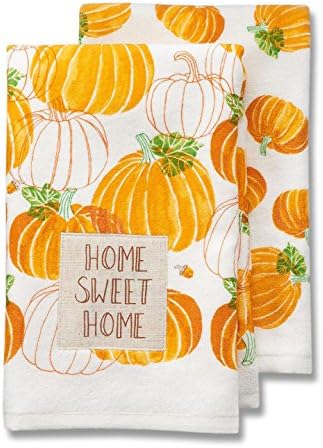 St. Nicholas Square Embroidery Kitchen Bath Red Cotton Hand Towels, Set of 2, Home Sweet Home