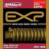 D'Addario EXP12 Coated 80/20 Bronze Medium Acoustic Guitar Strings