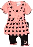 Little Lass Baby-girls Newborn 2 Piece Jumper Set with Big Dot Cropped Legging