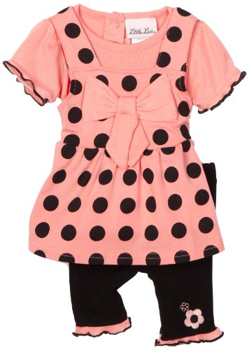 Little Lass Baby-girls Newborn 2 Piece Jumper Set with Big Dot Cropped Legging