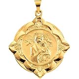 14K Yellow Gold Our Lady of Perpetual Help Medal - 31.00mm
