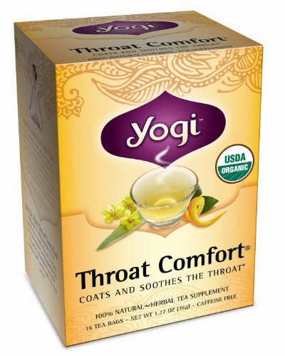 Yogi Throat Comfort, Herbal Tea Supplement, 16-Count Tea Bags (Pack of 6)
