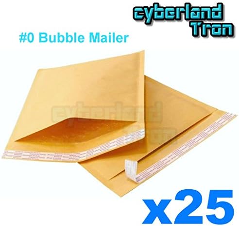 25 Qty #0 KRAFT BUBBLE MAILER 6"x10" 6x10 CUSHION SELF-SEAL PADDED MAILING ENVELOPE BAG CD DVD ( BONUS SIZE: EXTRA-WIDE 6.5" x 10")