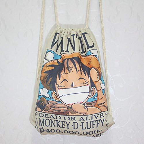 As Anime One Piece Luffy Print Drawstring Backpack Bag Sz 33*43CM