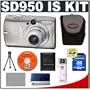 Canon PowerShot SD950 IS 12.1 Megapixel Digital Camera with 3.7x Optical Zoom + Transcend 4GB HC SecureDigital Card + USB 2.0 Card Reader + Spare NB-5L Battery for Canon + Padded Carrying Case