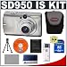 Canon PowerShot SD950 IS 12.1 Megapixel Digital Camera with 3.7x Optical Zoom + Transcend 4GB HC SecureDigital Card + USB 2.0 Card Reader + Spare NB-5L Battery for Canon + Padded Carrying Case