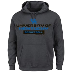 NCAA University of Kentucky Men's Varies Criteria Long Sleeve Hooded Fleece, Charcoal, X-Large