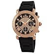 JBW-Just Bling Womens JB-6242-G "Victory" Sport Rose Gold Black Designer Silicone Diamond Watch