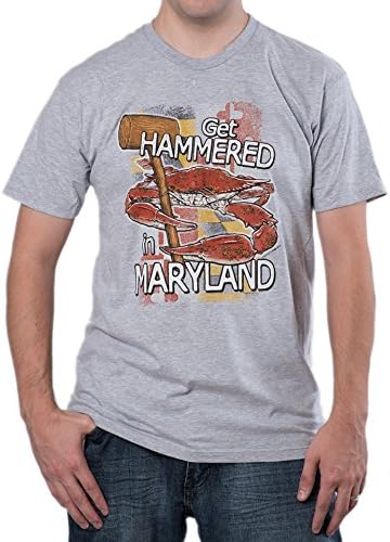 Maryland My Maryland Mens Hammered Crab Shirt XX-Large Grey