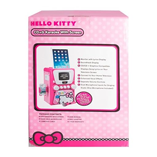 Hello Kitty 68109 CD Karaoke System with Screen, Pink/White Epic Kids