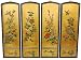 Asian Gifts, Art & D&eacute;cor - 36" Golden Birds & Flowers Chinese Lacquer Wall Plaques (Set of 4)