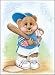 Sports Bear Baseball Star - Childrens Wall Art, Kids Wall Art, Nursery Wall Art, 8" x 10"
