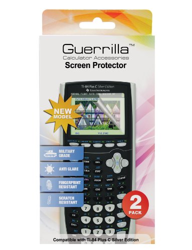 Guerrilla Shield Screen protector For Texas Instruments TI 84 Plus C Silver Edition Color- 2 Pack