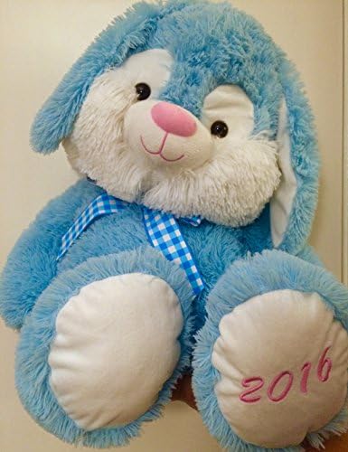 Large Blue Plush Easter 2016 Bunny Plush Floppy Sitting Stuffed Animal