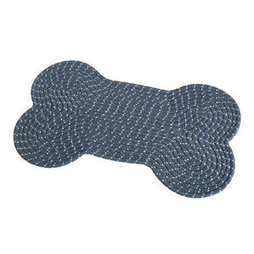 Pet Dog BoneShaped Braided Rug Placemat Food Bowl Dish Floor Mat