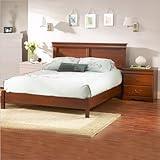 South Shore Vintage Classic Cherry Queen Wood Platform Bed 3 Piece Bedroom  ....