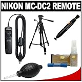 Nikon MC-DC2 Wired Remote Shutter Release Cord + Tripod + Nikon Cleaning Kit for D90, D3100, D3200, D5000, D5100 & D7000 Digital SLR Cameras