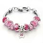 Pink Combined Star Dangle Fits Pandora Charm Murano Glass Bracelet