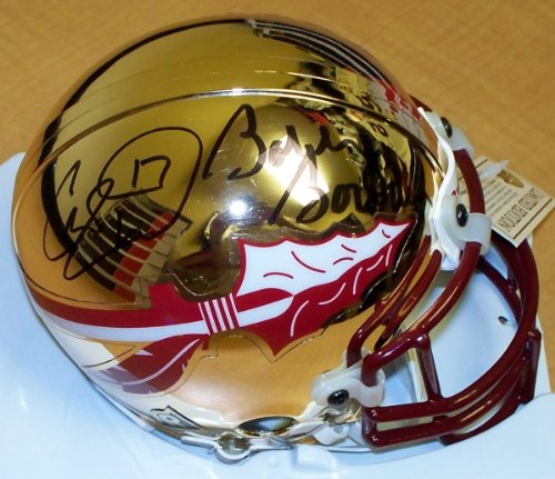 Charlie Ward and Bobby Bowden DUAL Autographed Florida State Seminoles CHROME Mini Helmet reduced price