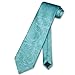 Vesuvio Napoli NeckTie TURQUOISE BLUE Color Paisley Design Men's Neck Tie